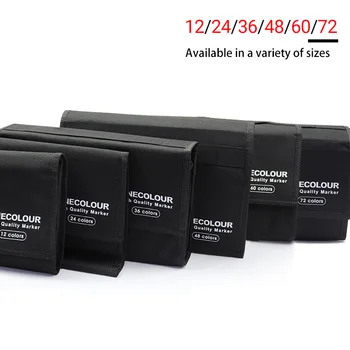 Finecolour Marker Storage Bag 12/24/36/48/60/72 Komplektas žymeklių rašikliams Multifunctio Pen Bag S/M/L Marker Bag For School Goods