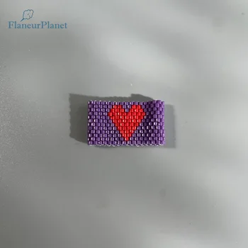 FlaneurPlanet Premium violetinių karoliukų širdies žiedas moterims