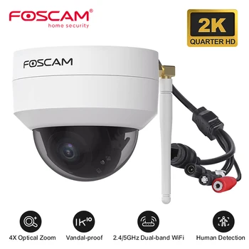 FOSCAM 4MP lauko apsauga WiFi kamera 4X optinio priartinimo PT stebėjimo kupolo kamera palaiko 2.4G/5G WiFi ryšį