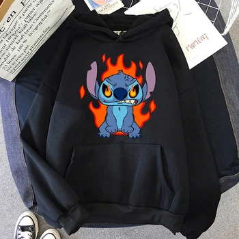 Funny Anime Disney Stitch Hoodie Cartoon Clothes Casual Top