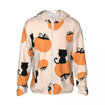 Halloween Black Cat 3D Print Itin lengvas vasarinis džemperis su gobtuvu Greiti marškiniai su sausu su gobtuvu