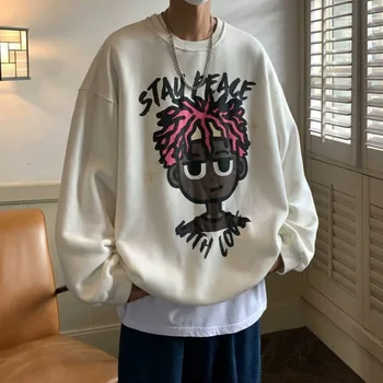 Harajuku džemperių spausdinimas Patogus visos matematikos megztinis Crewneck laisvi drabužiai Vyriški sporto salės drabužiai Hipsteris Hip Hop Baltas gobtuvas