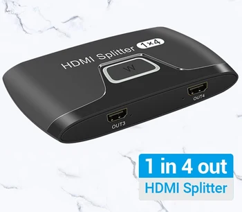 HDMI skirstytuvas 4K/30Hz 3D 1 in 4 out HDMI jungiklis HDTV Mi Box PS4 1x4 HDMI perjungiklis HDMI skirstytuvas