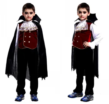 Helovinas Cosplay kostiumai Vaikų maskaradas Vampyras Pasipuoškite spektaklio kostiumais su kepure