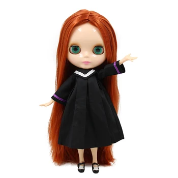 ICY DBS blyth doll 1/6 bjd žaislinis sąnario kūnas natūrali oda tiesūs raudoni rudi plaukai 30cm žaislinės mergaitės dovanos anime