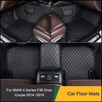 Individualūs automobilių grindų kilimėliai, specialiai skirti BMW 4 serijos F36 Gran Coupe 2014-2019 metų odiniams kilimams Neperšlampami automobilių aksesuarai