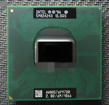 Intel Core 2 Duo Mobile P9700 SLGQS 2,8 GHz dviejų branduolių dviejų gijų procesorius 6M 25W lizdas PGA478