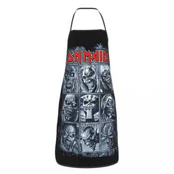 Iron Maidens Britų sunkiojo metalo muzikos roko grupės prijuostės Unisex Kitchen Chef Bib Tablier Cuisine Cooking Baking Painting