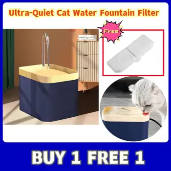 Itin tylus kačių vandens fontano filtras Išmanusis automatinis naminių gyvūnėlių šunų vandens dozatorius ir perdegimo prevencijos siurblys1.5L Recirkuliacinis filtrinas