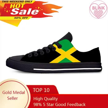 Jamaika Jamaikos vėliava Patriotinis šaunus juokingas mados laisvalaikio batai žemas viršus Lengvi lentiniai batai Kvėpuojantys vyrai Moteriški sportbačiai