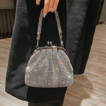 JIOMAY Fashion Trends Piniginės Moterims Rankinės Moterims 2023 New Party Rhinestone Purse Mini Crystal Clutch Bag Makiažo krepšys