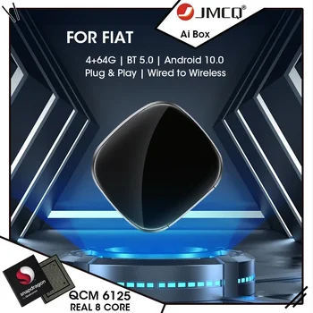 JMCQ Android Sys Smart AI Box Android Auto Wireless Carplay Adapter Activator for Fiat 500 Doble Punto Scudo Linea Talento Tipo