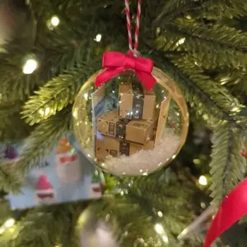 Juokinga kalėdinė dovana Ornamentas Skaidrus kamuolys Kalėdų dovanų ornamentas Aiškūs papuošalai Kamuolys Kalėdų eglutės dekoravimas Amatų dovanos