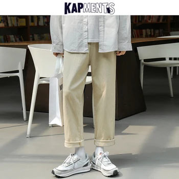 KAPMENTS Vyrai Gatvės drabužiai Tiesios krovininės kelnės 2023 Vyriški Harajuku Kpop Juodos Joggers Kelnės Vyriškos Korėjos mados Kelnės