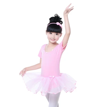 Karštas išpardavimas Rožinė Apvalus kaklas 3 Gėlės Trumpomis rankovėmis Tutu baletas Vaikų šokis Baleto suknelė Juosmuo Drugelis Mergaitės Baby Tutu suknelė
