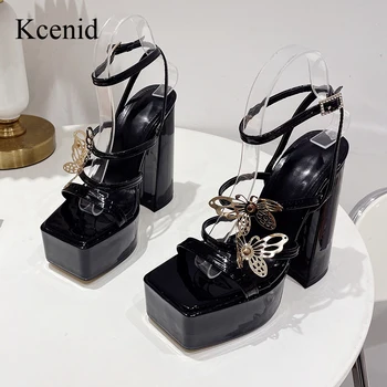 Kcenid Fashion Butterfly Design Siauros juostos platformos basutės Super aukštakulniai Seksualūs gladiatorių sandalai Vasaros vakarėlių batai Moteris
