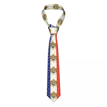 Klasikinis karališkasis standartas Napoleono Prancūzijos vėliavos kaklaraiščiai Vyrai Individualus šilkas Prancūzijos imperijos herbas Kaklaskariai biurui Gravatas