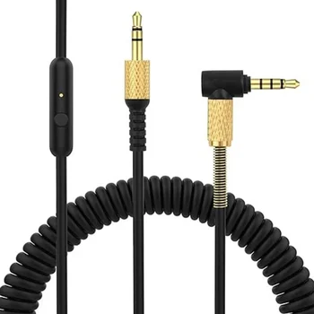 kokybiškas ausinių ritininis kabelis 3.5mm jungtis 1 2 3 ausinės ilgas ištempto ilgio vielos keitimas