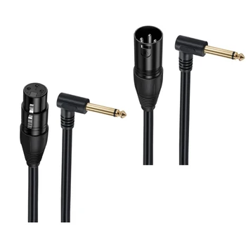 Kokybės XL iki 6,35 mm kabelis XL 3Pin iki 6,35 mm TS Mono vyras / moteris Nesubalansuotas jungiamasis kabelis Mikrofonų laidas Y9RF