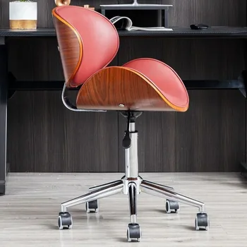 Kompiuterio kėdė Patogus namų naudojimas Šiaurės šalių medžio masyvo biuro susitikimas Odinė laisvalaikio kėdė Lenktos medienos kėdės Modernus minimalistinis