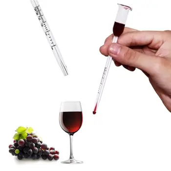 KX4B Stiklo testerio termometras Vyno matuoklis 0-25 laipsnių stiklo lazdelės matavimo įrankiai Stiklinė medžiaga raudonajam vynui