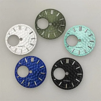 Laikrodžių priedai Laikrodžio ciferblatas 28.5MM Balta Juoda Žalia Mėlyna Ciferblatas Žalia Šviečianti Tinka NH38/NH34 judėjimui