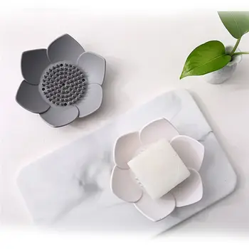 Lanksti silikoninė dušo muilo dėžutė Vonios muilo indų vandens filtras Gėlių forma Lankstus neslystantis Laikyti sausą muilą Vonios kambario tiekimas