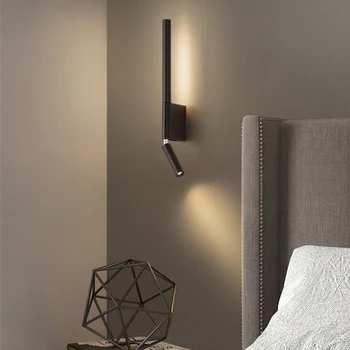 LED Modernūs sieniniai šviestuvai Šviesos žvakidė prie lovos Svetainė Miegamasis Viešbučio sulankstomi pasukami prožektoriai su jungikliu Skaitymo lemputė
