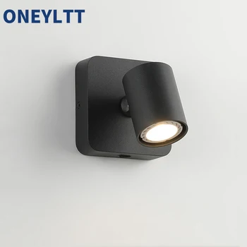 LED sieninis šviestuvas, miegamojo naktinis šviestuvas su jungikliu, svetainė pasukama aukštyn ir žemyn šviečiantis sieninis šviestuvas