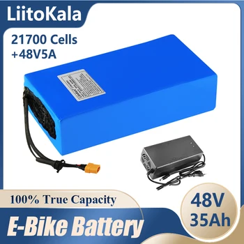 LiitoKala 48V 35ah 21700 13S7P elektrinis dviračio akumuliatorius 48V 35AH 1500W ličio baterija įmontuotas 30A BMS elektrinių dviračių variklis