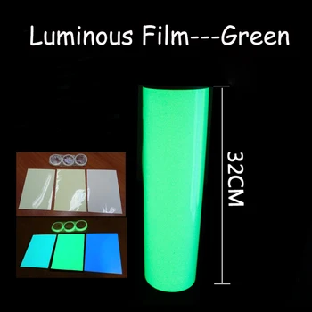 lipni 32cmx100cm dydžio šviečianti plėvelė žaliai arba mėlynai šviesai aukštos kokybės fluorescencinis lipdukas