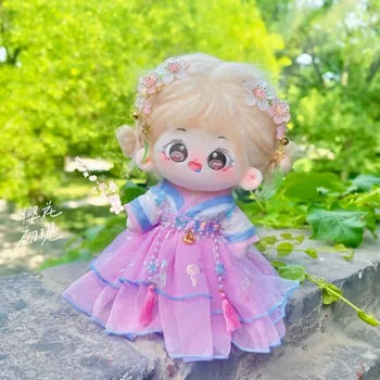 Lėlių drabužiai 20cm Idol lėlės aksesuarai Pliušinės lėlės drabužiai Kinų tradiciniai drabužiai Įdaryti žaisliniai lėlės Apranga rankų darbo
