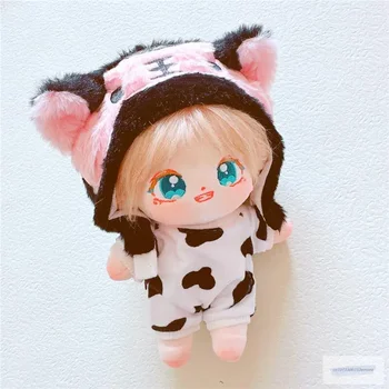Lėlių drabužiai Pliušinis 20cm Korėja Kpop EXO lėlių drabužiai Benamiai vaikai Įdaryti gyvūnai Animacinis filmas karvės kepurė apatiniai marškiniai Žaislai Dovana