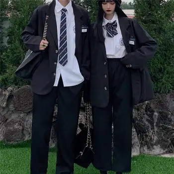 Mada Japoniškas Jk mokyklos uniformos kostiumas vyrams moterims 2023 m. pavasario rudens Harajuku koledžo stiliaus švarkas marškiniai ilgomis rankovėmis Sijonas