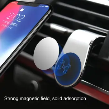Magnetinis automobilinio telefono laikiklis Oro ventiliacijos laikiklio spaustukas 360 laipsnių rotuojamas universalus aliuminio lydinio automatinis mobiliojo telefono palaikymo laikiklis