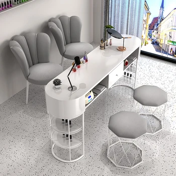 Manikiūrininkė Prabangūs nagų staliukai Modernus paprastas persirengimo makiažas Nagų stalai Profesionalūs Nagel Tafel grožio salono baldai MR50NT