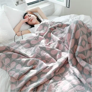 Medvilninis Muslino pledas Antklodė Vasaros lovos paklodė Marlė Lovatiesės užvalkalas dvigulei lovai Sofa Suaugusiųjų biuro miegas Mesti antklodes
