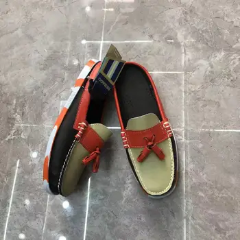 Men Authentic Sebago Docksides Batai - Premium Leather Moc Toe Lace Up Boat Shoes Loafers AB214
