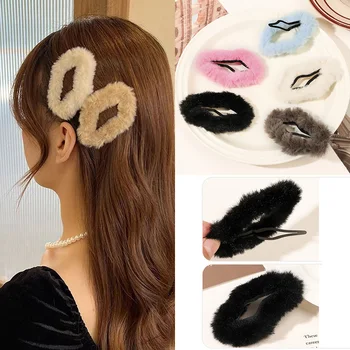 Mieli paprasti debesies formos tuščiaviduriai pliušiniai plaukų segtukai Y2k BB Clips Girl Hair Pins Pasidaryk pats Barrettes šoninis spaustukas Korėjietiški plaukų aksesuarai