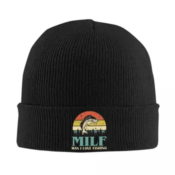 MILF Vyras Man patinka žvejoti Megztos kepurės pupelės Žieminės kepurės Šilta hiphopo kepurė vyrams moterims