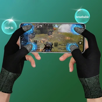 Mobilus žaidimų valdiklis Pirštų lovelės Vientisas nykščio piršto galiuko dangtelis Prakaitui atsparios dviejų pirštų jutiklinio ekrano mobiliųjų žaidimų pirštinės