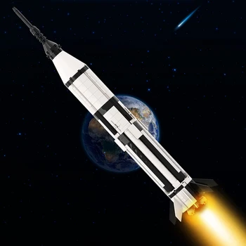 MOC NASA Saturnas 1B 110 skalės stiprintuvo kaladėlės Erdvėlaivio raketos konstrukcija Aviacijos ir kosmoso modelis Statybinis blokas Vaiko gimtadienio žaislas