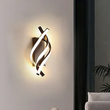 Modernus LED sieninis šviestuvas pirštų linija Siena Sconce miegamojo koridorius Svetainė Backgroud Juoda balta Namų dekoras LED apšvietimas Blizgesys