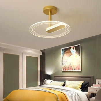 Modernus lubų šviestuvas LED šviestuvas svetainei miegamasis studijų kambarys juodo aukso spalvos ant paviršiaus montuojamas šviestuvas Deco AC85-265V