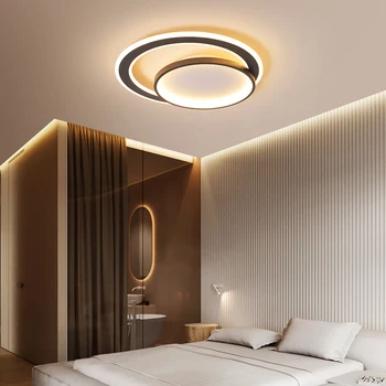 Modernus minimalistinis LED lubų šviesus juodai baltas namų vidaus apšvietimas Svetainė Miegamasis Studijų lubų šviestuvas pritemdomas nuotolinio valdymo pultu
