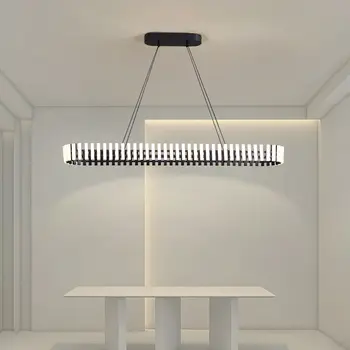 Modernūs LED juostinių lubų šviestuvai Šiaurės minimalistinis pandentinis šviesos atmosfera Aukščiausios klasės svetainė Pakabinamas šviestuvas Blizgesys