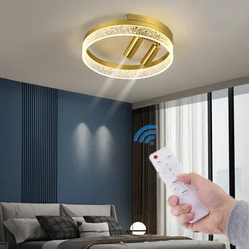 Modernūs LED lubų šviestuvai svetainei Virtuvė Auksinės lubos kambario apšvietimas Koridoriaus lempa, pritemdoma nuotolinio valdymo pultu 220V