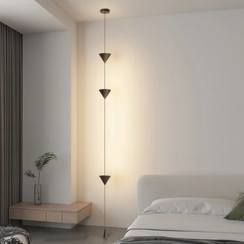 Modernūs LED pakabinami šviestuvai Juoda balta grindų lempa Šviestuvai svetainei Pakabinami šviestuvai miegamajame Naktiniai pakabinami šviestuvai