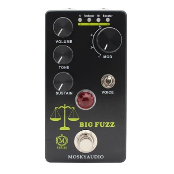 MOSKYAUDIO BIG FUZZ Gitara FUZZ efektų pedalas Tikroji aplinkkelio funkcija Gitaros efektai Procesoriaus priedai