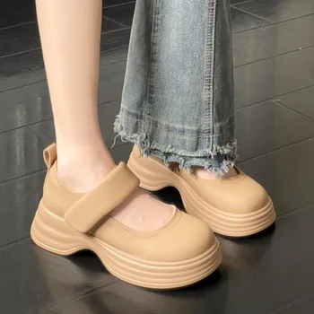 Moterys Marie Jane batai 2023 m. vasara Nauja mada Chunky platforma Mid Heels Sandalai Suknelės siurbliai Trend Casual Women Lolita Batai